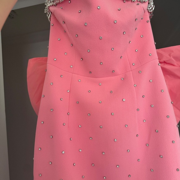 ✨ NWT Rebecca Vallance Brittany Bow Embellished Midi Dress | Pink | US 0 / AUS 4 - Picture 7 of 12